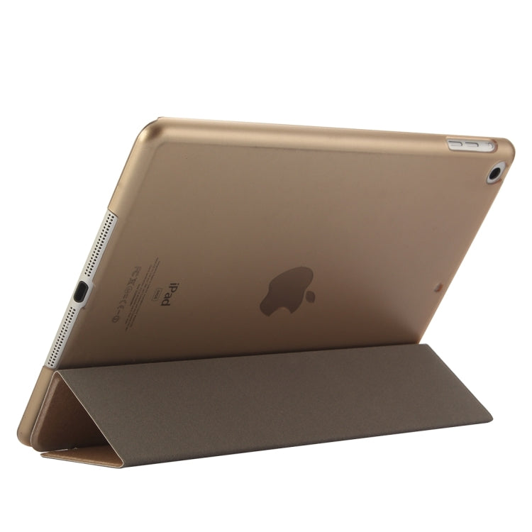 For iPad 9.7 (2018) & iPad 9.7 inch (2017) & iPad Air Silk Texture Horizontal Flip Leather Case with Three-folding Holder(Gold) - iPad 9.7 (2018) & (2017) Cases by buy2fix | Online Shopping UK | buy2fix