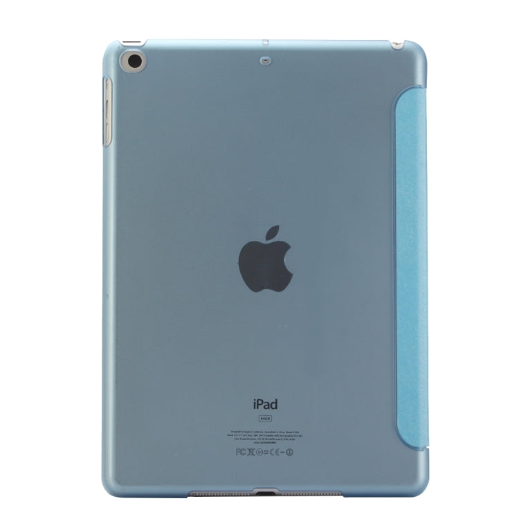 For iPad 9.7 (2018) & iPad 9.7 inch (2017) & iPad Air Silk Texture Horizontal Flip Leather Case with Three-folding Holder(Blue) - iPad 9.7 (2018) & (2017) Cases by buy2fix | Online Shopping UK | buy2fix