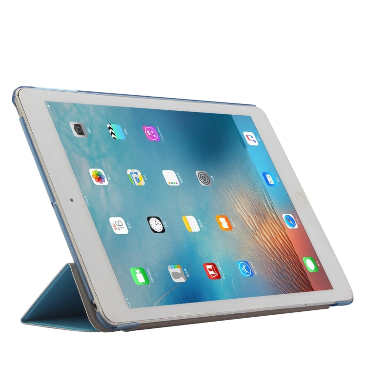 For iPad 9.7 (2018) & iPad 9.7 inch (2017) & iPad Air Silk Texture Horizontal Flip Leather Case with Three-folding Holder(Blue) - iPad 9.7 (2018) & (2017) Cases by buy2fix | Online Shopping UK | buy2fix