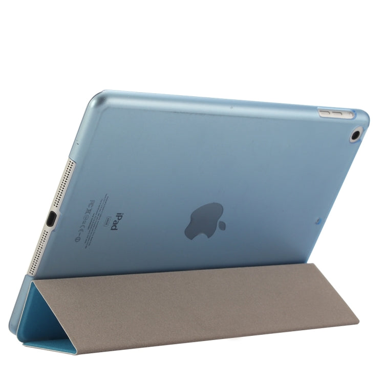 For iPad 9.7 (2018) & iPad 9.7 inch (2017) & iPad Air Silk Texture Horizontal Flip Leather Case with Three-folding Holder(Blue) - iPad 9.7 (2018) & (2017) Cases by buy2fix | Online Shopping UK | buy2fix