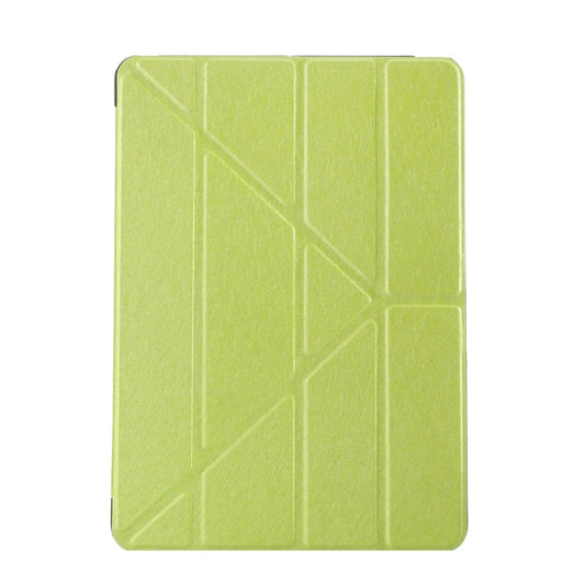 For iPad 9.7 (2018) & iPad 9.7 (2017) & iPad Air Silk Texture Horizontal Deformation Flip Leather Case with Three-folding Holder(Green) by buy2fix