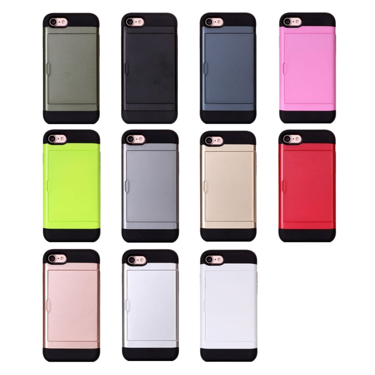 For iPhone 8 & 7 Slide Style TPU + PC Combination Case with Card Slot(Black) - More iPhone Cases by buy2fix | Online Shopping UK | buy2fix