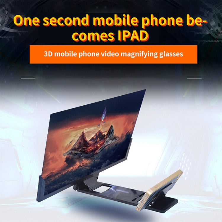 F3 14 inch Radiation Protection Universal Mobile Phone Screen Amplifier 3D HD Video Amplifier with Stand(Black) by buy2fix