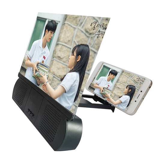 F9 10 inch Universal Chargeable Mobile Phone Screen Amplifier HD Video Amplifier with Silicone Suction Cup Stand & Bluetooth Speaker(Black) by buy2fix