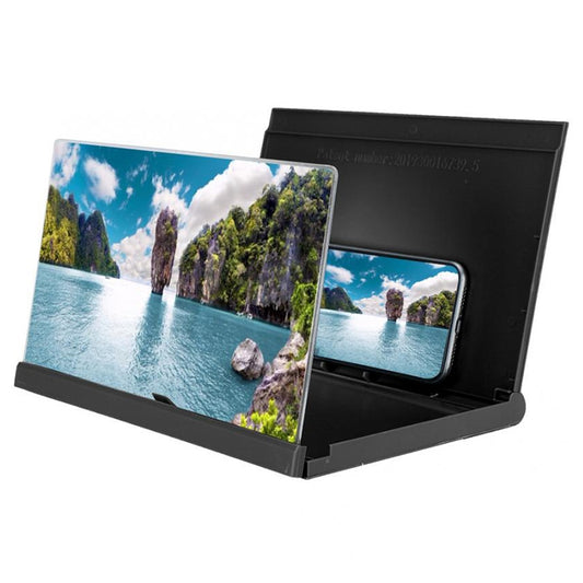 F18 12 inch Rotatable Folding Universal Mobile Phone Screen Amplifier HD Video Amplifier with Block Light Card, Book Shape Version(Black) by buy2fix