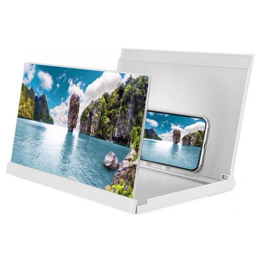 F18 12 inch Rotatable Folding Universal Mobile Phone Screen Amplifier HD Video Amplifier with Block Light Card, Book Shape Version(White) by buy2fix