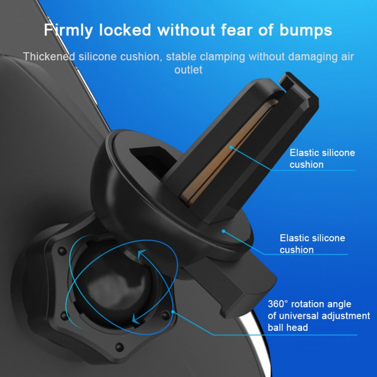 S7 15W QI 360 Degree Rotatable Infrared Induction Car Air Outlet Wireless Charging Mobile Phone Holder for 4.0-6.5 inch Mobile Phones(Gold) - Wireless Charger Holders by buy2fix | Online Shopping UK | buy2fix