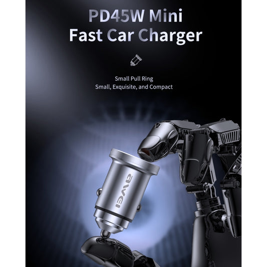 awei C-708 PD 45W USB + Type-C / USB-C Mini Car Charger by awei