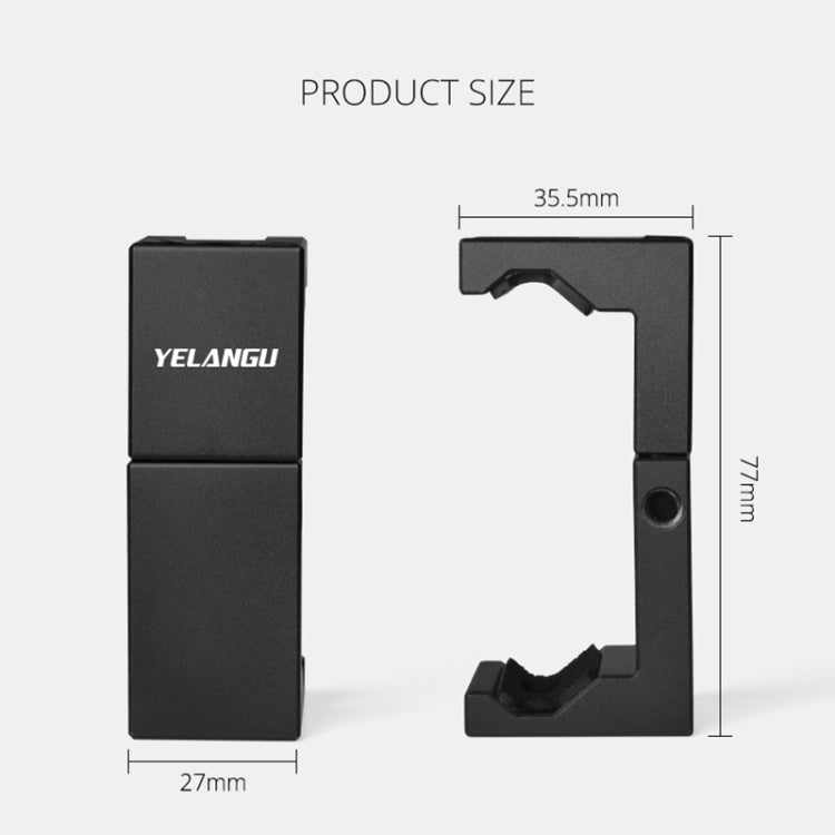 YELANGU PC141 Spring Style Auto Telescopic Phone Holder Bracket with Cold Shoe Base Mount(Black) by YELANGU