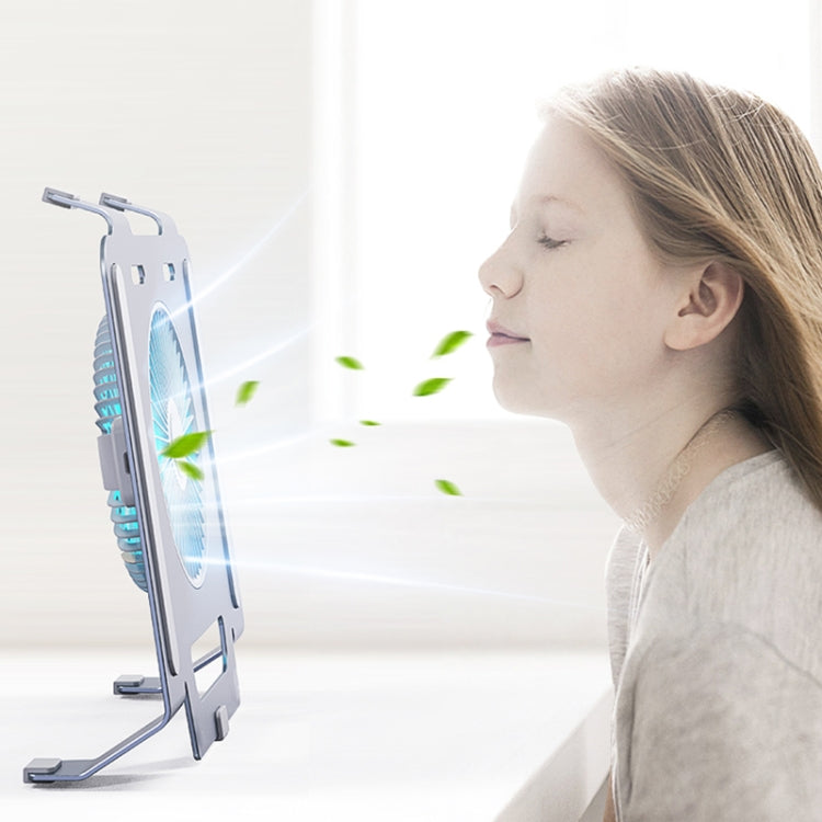 R-JUST HZ25 3.5W Aluminum Alloy Large Turbo Desktop Fan Cooling Laptop Stand(Grey) by R-JUST