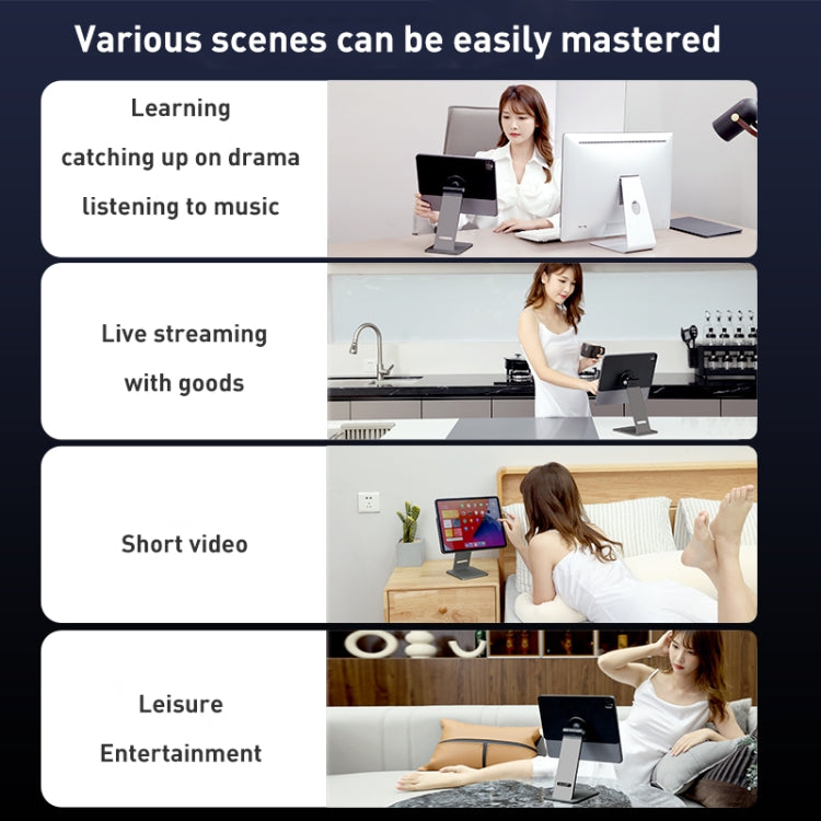 For iPad 12.9 inch R-JUST HZ36 360-degree Rotating Aluminum Alloy Magnetic Tablet Stand (Tarnish) by R-JUST