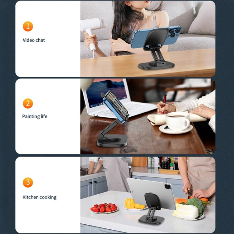 FD5 B028 Foldable Rotating Desktop Phone Tablet Holder (White) - Desktop Holder by buy2fix | Online Shopping UK | buy2fix