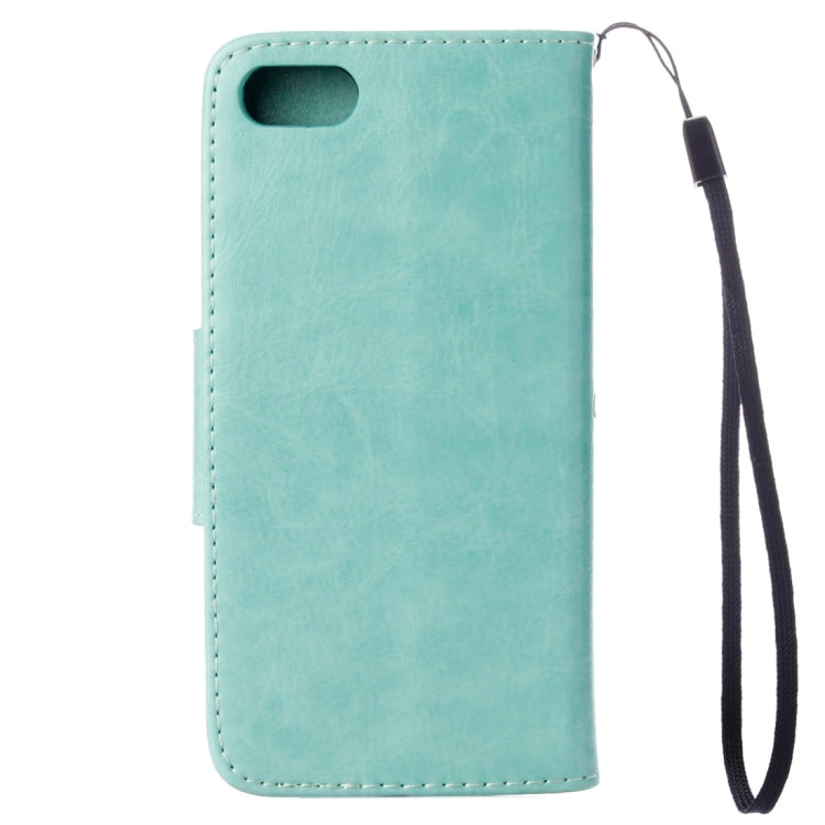 For iPhone 8 & 7 Pressed Flowers Horizontal Flip Leather Case with Holder & Card Slots & Wallet(Green) - More iPhone Cases by buy2fix | Online Shopping UK | buy2fix