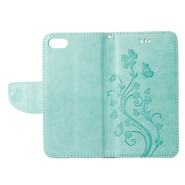 For iPhone 8 & 7 Pressed Flowers Horizontal Flip Leather Case with Holder & Card Slots & Wallet(Green) - More iPhone Cases by buy2fix | Online Shopping UK | buy2fix