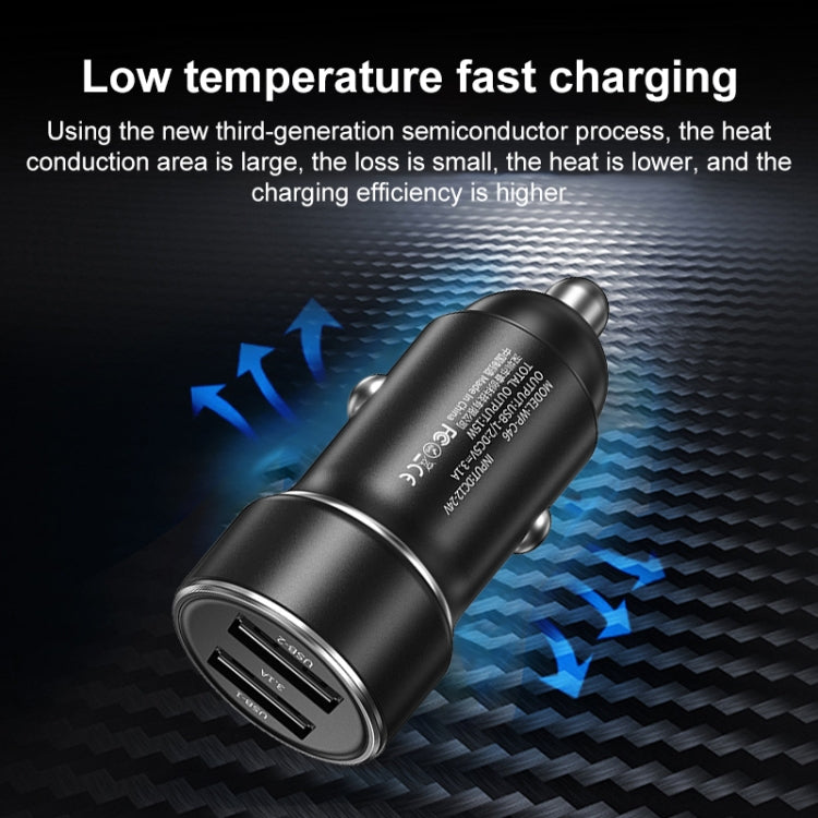 WK WP-C46 Staroad Series Vieyie 15W Dual-USB Car Charger (Grey) - Car Charger by WK | Online Shopping UK | buy2fix