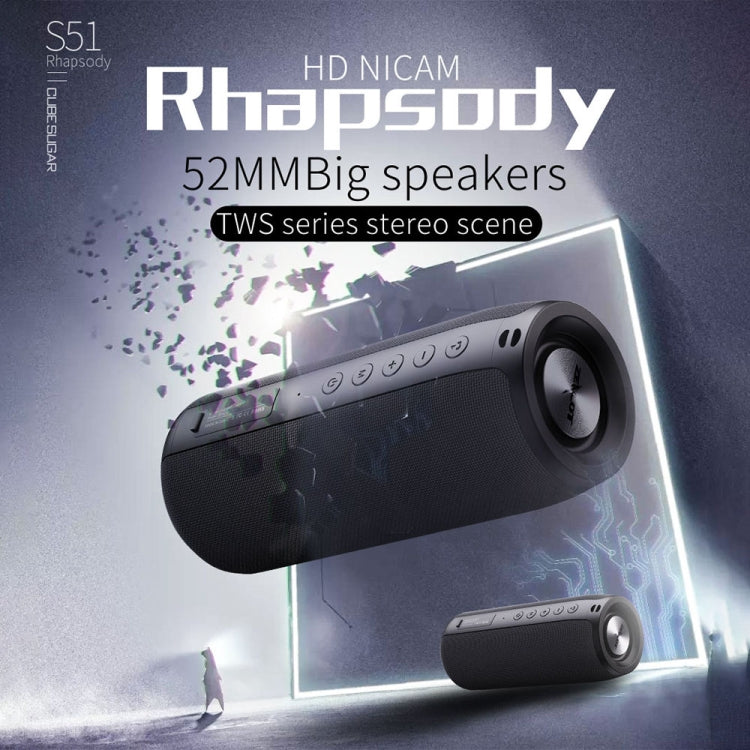 ZEALOT S51 Portable Stereo Bluetooth Speaker with Built-in Mic, Support Hands-Free Call & TF Card & AUX(Black) - Desktop Speaker by ZEALOT | Online Shopping UK | buy2fix