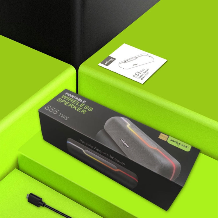 ZEALOT S55 Portable Stereo Bluetooth Speaker with Built-in Mic, Support Hands-Free Call & TF Card & AUX (Blue) by ZEALOT