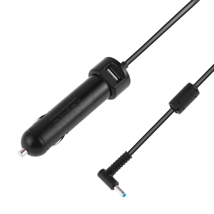 65-90W 5.1V 2.1A USB Interface Car Charger with 19.5V 4.62A 4.5 x 3.0mm Interface Data Cable(Black) - Car Charger by buy2fix | Online Shopping UK | buy2fix