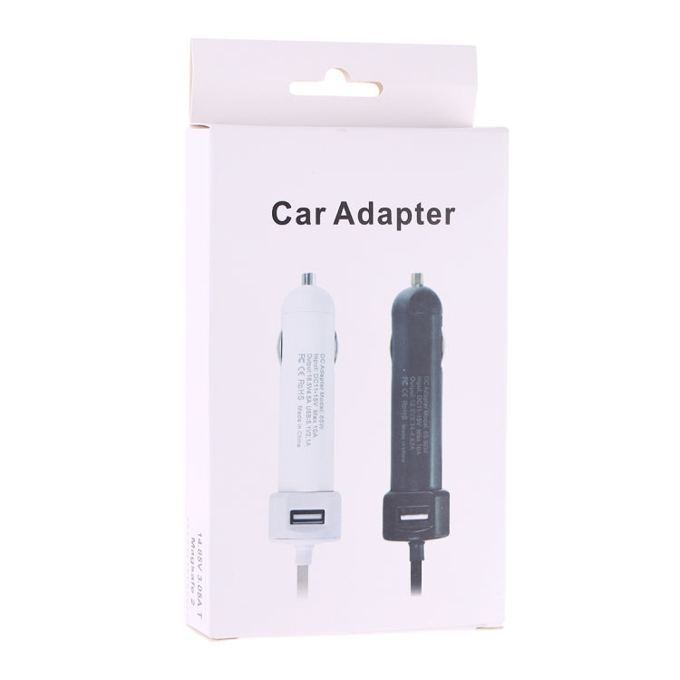45W 5.1V 2.1A USB Interface Car Charger with 14.5V 3.1A L MagSafe Interface Data Cable(White) - Car Charger by buy2fix | Online Shopping UK | buy2fix