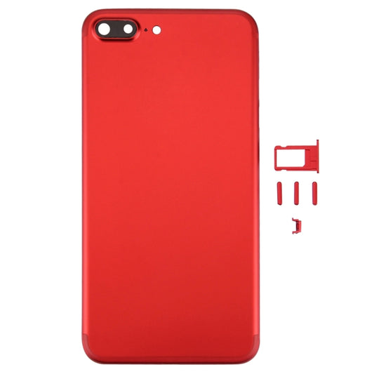 6 in 1 for iPhone 7 Plus (Back Cover (With Camera Lens) + Card Tray + Volume Control Key + Power Button + Mute Switch Vibrator Key + Sign) Full Assembly Housing Cover(Red) by buy2fix