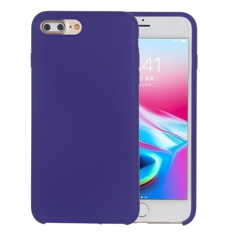 Pure Color Liquid Silicone Case for iPhone 8 Plus & 7 Plus(Dark Purple) - More iPhone Cases by buy2fix | Online Shopping UK | buy2fix