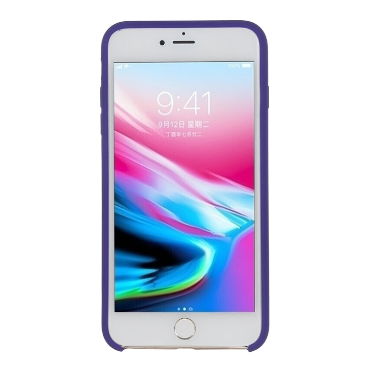 Pure Color Liquid Silicone Case for iPhone 8 Plus & 7 Plus(Dark Purple) - More iPhone Cases by buy2fix | Online Shopping UK | buy2fix