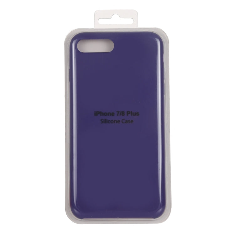 Pure Color Liquid Silicone Case for iPhone 8 Plus & 7 Plus(Dark Purple) - More iPhone Cases by buy2fix | Online Shopping UK | buy2fix