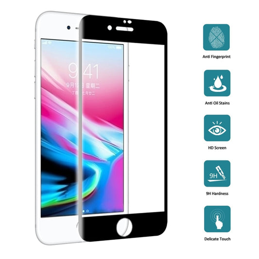For iPhone SE 2020 / 8 / 7 0.3mm 9H Surface Hardness 4D Curved Full Screen Tempered Glass Screen Protector(Black) - iPhone 8 & 7 Tempered Glass by buy2fix | Online Shopping UK | buy2fix