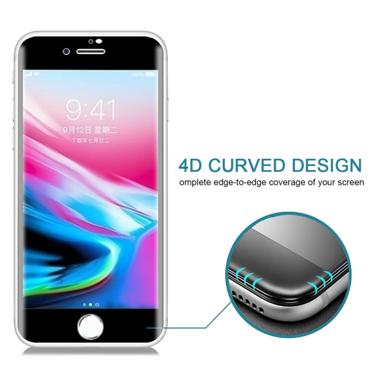 For iPhone SE 2020 / 8 / 7 0.3mm 9H Surface Hardness 4D Curved Full Screen Tempered Glass Screen Protector(Black) - Apple Accessories by buy2fix | Online Shopping UK | buy2fix