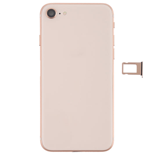 Battery Back Cover Assembly with Side Keys & Vibrator & Speaker Ringer Buzzer & Power Button + Volume Button Flex Cable & Card Tray for iPhone 8(Rose Gold) by buy2fix