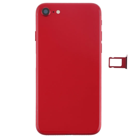 Battery Back Cover Assembly with Side Keys & Vibrator & Speaker Ringer Buzzer & Power Button + Volume Button Flex Cable & Card Tray for iPhone 8(Red) by buy2fix