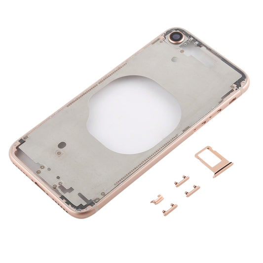 Transparent Back Cover with Camera Lens & SIM Card Tray & Side Keys for iPhone 8 (Gold) by buy2fix