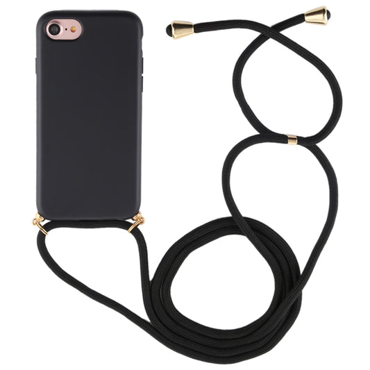 For iPhone 8 / 7 TPU Anti-Fall Mobile Phone Case With Lanyard(Black) by buy2fix