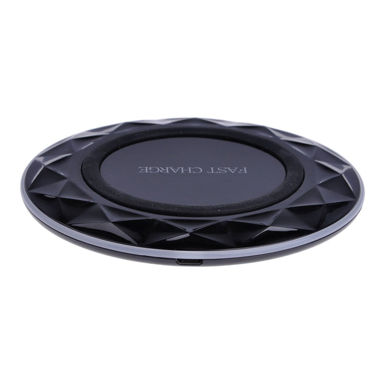 DC5V Input Diamond Qi Standard Fast Charging Wireless Charger, Cable Length: 1m(Black) - Wireless Charger by buy2fix | Online Shopping UK | buy2fix