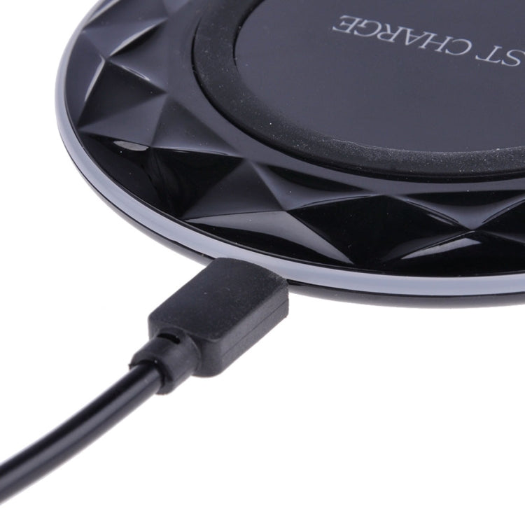 DC5V Input Diamond Qi Standard Fast Charging Wireless Charger, Cable Length: 1m(Black) - Wireless Charger by buy2fix | Online Shopping UK | buy2fix