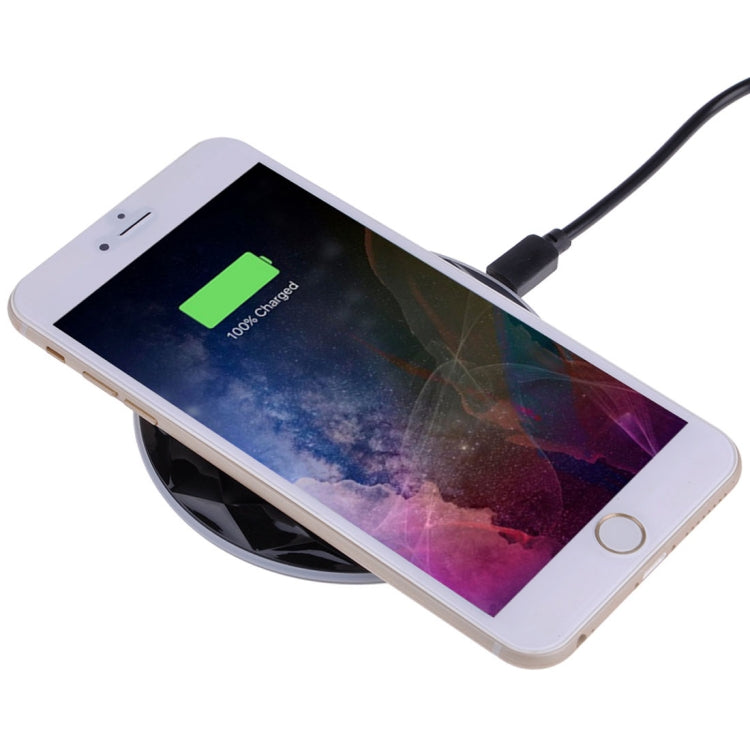 DC5V Input Diamond Qi Standard Fast Charging Wireless Charger, Cable Length: 1m(Black) - Wireless Charger by buy2fix | Online Shopping UK | buy2fix