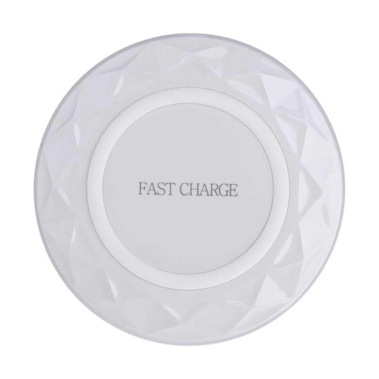 DC5V Input Diamond Qi Standard Fast Charging Wireless Charger, Cable Length: 1m(White) - Wireless Charger by buy2fix | Online Shopping UK | buy2fix