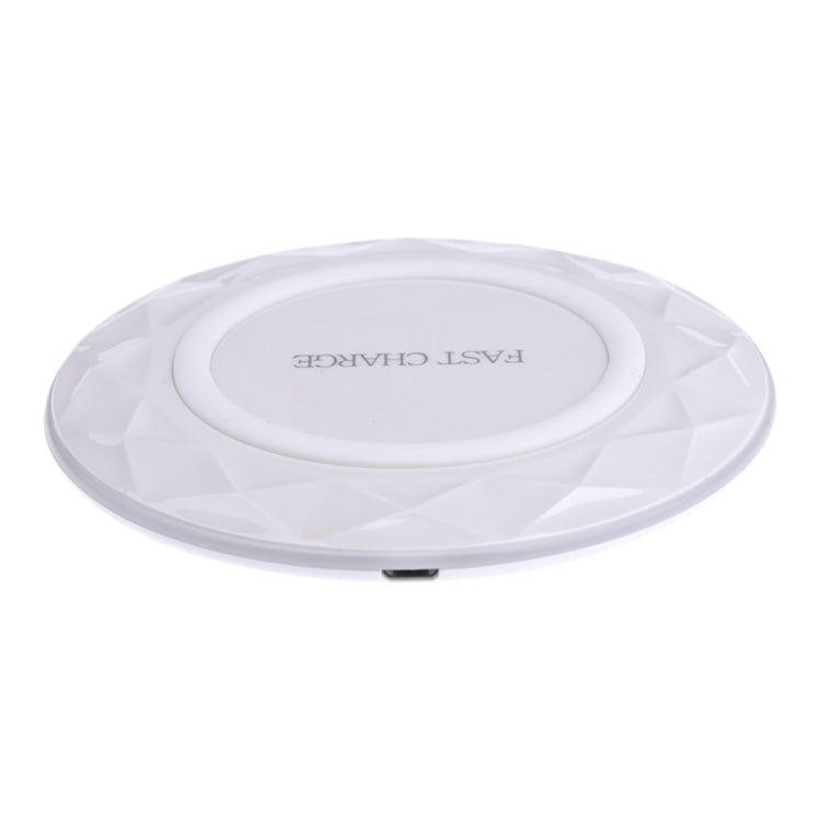 DC5V Input Diamond Qi Standard Fast Charging Wireless Charger, Cable Length: 1m(White) - Wireless Charger by buy2fix | Online Shopping UK | buy2fix