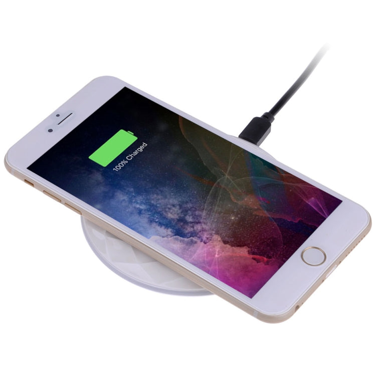 DC5V Input Diamond Qi Standard Fast Charging Wireless Charger, Cable Length: 1m(White) - Wireless Charger by buy2fix | Online Shopping UK | buy2fix