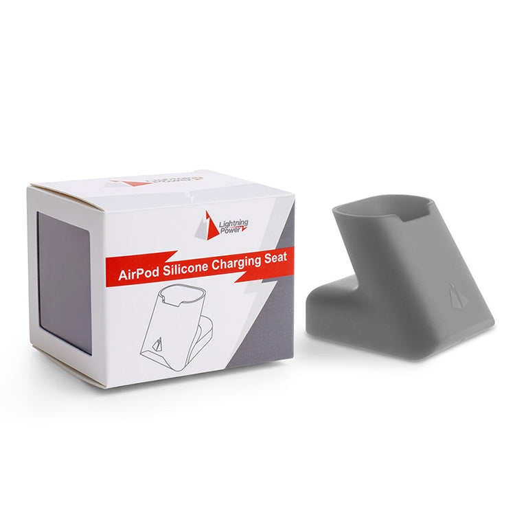 For Apple AirPods Creative Wireless Bluetooth Earphone Silicone Charging Box Charging Seat (Earphone is not Included), Size: 5.1*5.4*6.7cm(Grey) - Anti-lost & Holder by buy2fix | Online Shopping UK | buy2fix