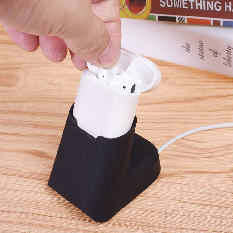 For Apple AirPods Creative Wireless Bluetooth Earphone Silicone Charging Box Charging Seat (Earphone is not Included), Size: 5.1*5.4*6.7cm(Grey) - Anti-lost & Holder by buy2fix | Online Shopping UK | buy2fix