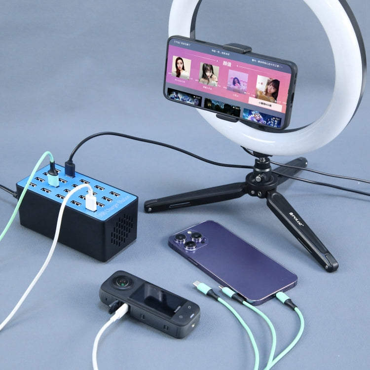 WLX-A5+ 100W 20 USB Ports Charger Station Automatically Assigned Smart Charger with Power LED Indicator, UK Plug by buy2fix