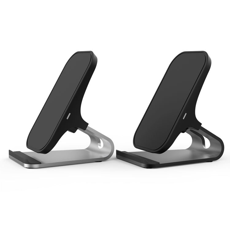 HAMTOD M5 15W Intelligent Dual Coil Design Qi Standard Holder Wireless Charger with Indicator Light, Support Fast Charging(Black) by HAMTOD