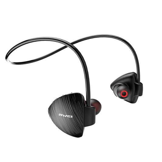 A847BL Outdoor Sports IPX4 Waterproof Anti-sweat Fashion After Hanging Design Stereo Bluetooth Earphone(Black) by buy2fix