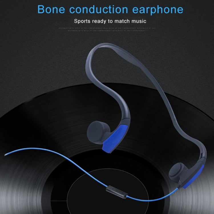 Rear Hanging Wire-Controlled Bone Conduction Outdoor Sports Headphone(Blue) - Sport Earphone by buy2fix | Online Shopping UK | buy2fix