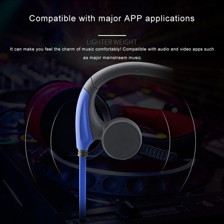 Rear Hanging Wire-Controlled Bone Conduction Outdoor Sports Headphone(Blue) - Sport Earphone by buy2fix | Online Shopping UK | buy2fix