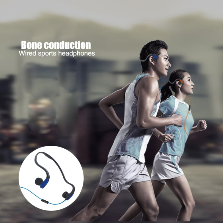 Rear Hanging Wire-Controlled Bone Conduction Outdoor Sports Headphone(Blue) - Sport Earphone by buy2fix | Online Shopping UK | buy2fix