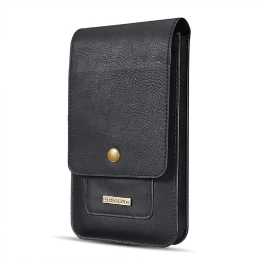 DG.MING Universal Cowskin Leather Protective Case Waist Bag with Card Slots & Hook, For iPhone, Samsung, Sony, Huawei, Meizu, Lenovo, ASUS, Oneplus, Xiaomi, Cubot, Ulefone, Letv, DOOGEE, Vkworld, and other Smartphones Below 5.2 inch(Black) by DG.MING