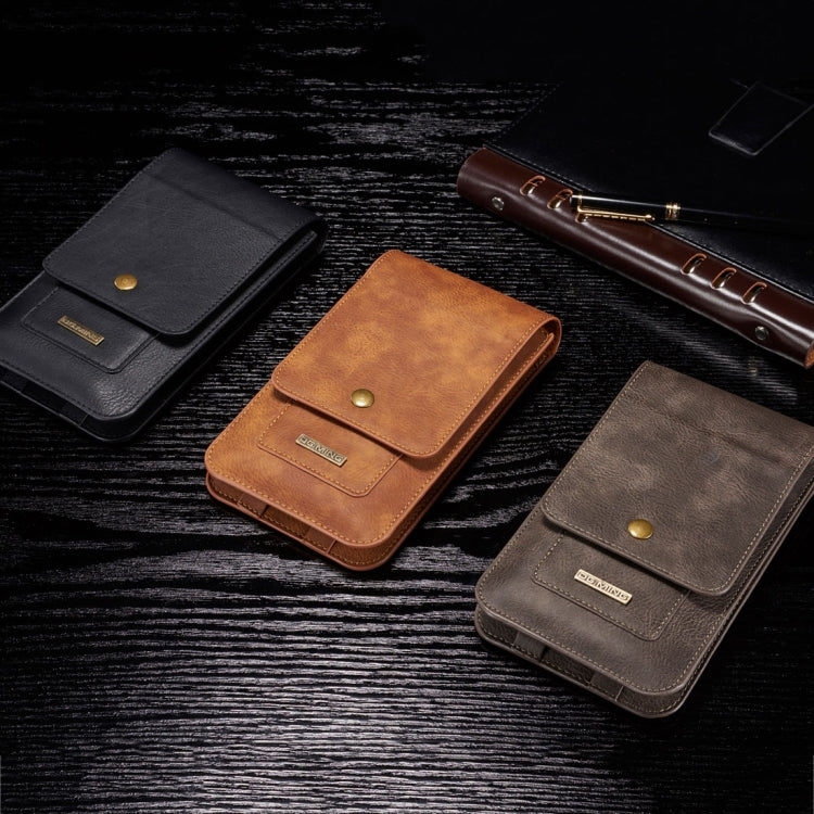DG.MING Universal Cowskin Leather Protective Case Waist Bag with Card Slots & Hook, For iPhone, Samsung, Sony, Huawei, Meizu, Lenovo, ASUS, Oneplus, Xiaomi, Cubot, Ulefone, Letv, DOOGEE, Vkworld, and other Smartphones Below 5.2 inch(Grey) - More iPhone Cases by DG.MING | Online Shopping UK | buy2fix