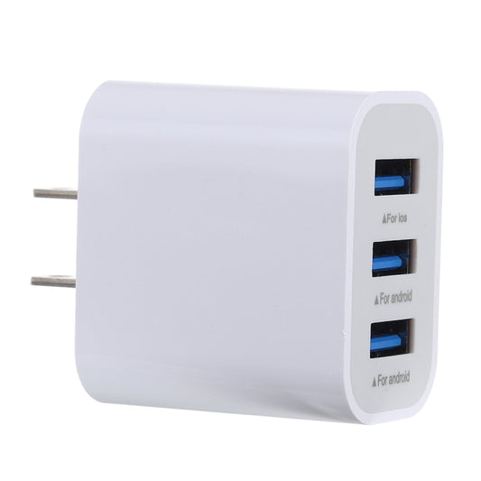 3.1A 3 USB Ports Quick Charger Travel Charger, US Plug(White) - USB Charger by buy2fix | Online Shopping UK | buy2fix